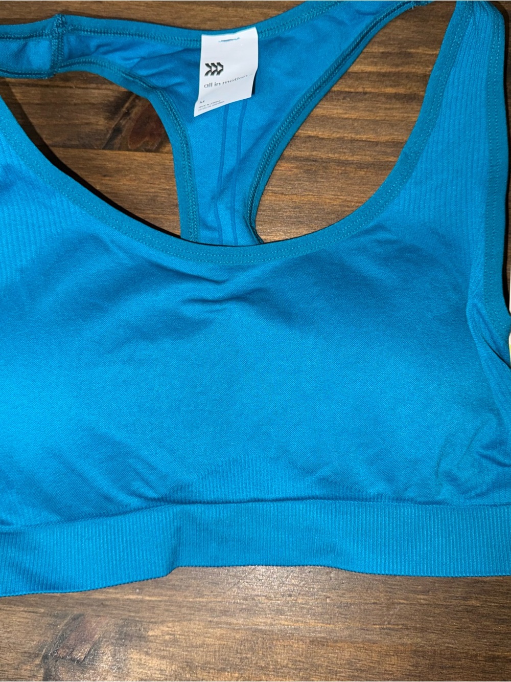 all in motion Teal Blue Seamless Racerback Sports Bra